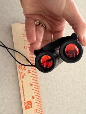 Brookstone Compact Black Binoculars with Red Lenses